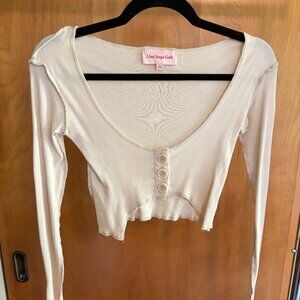 Lisa Says Gah Long Sleeve Crop Tee